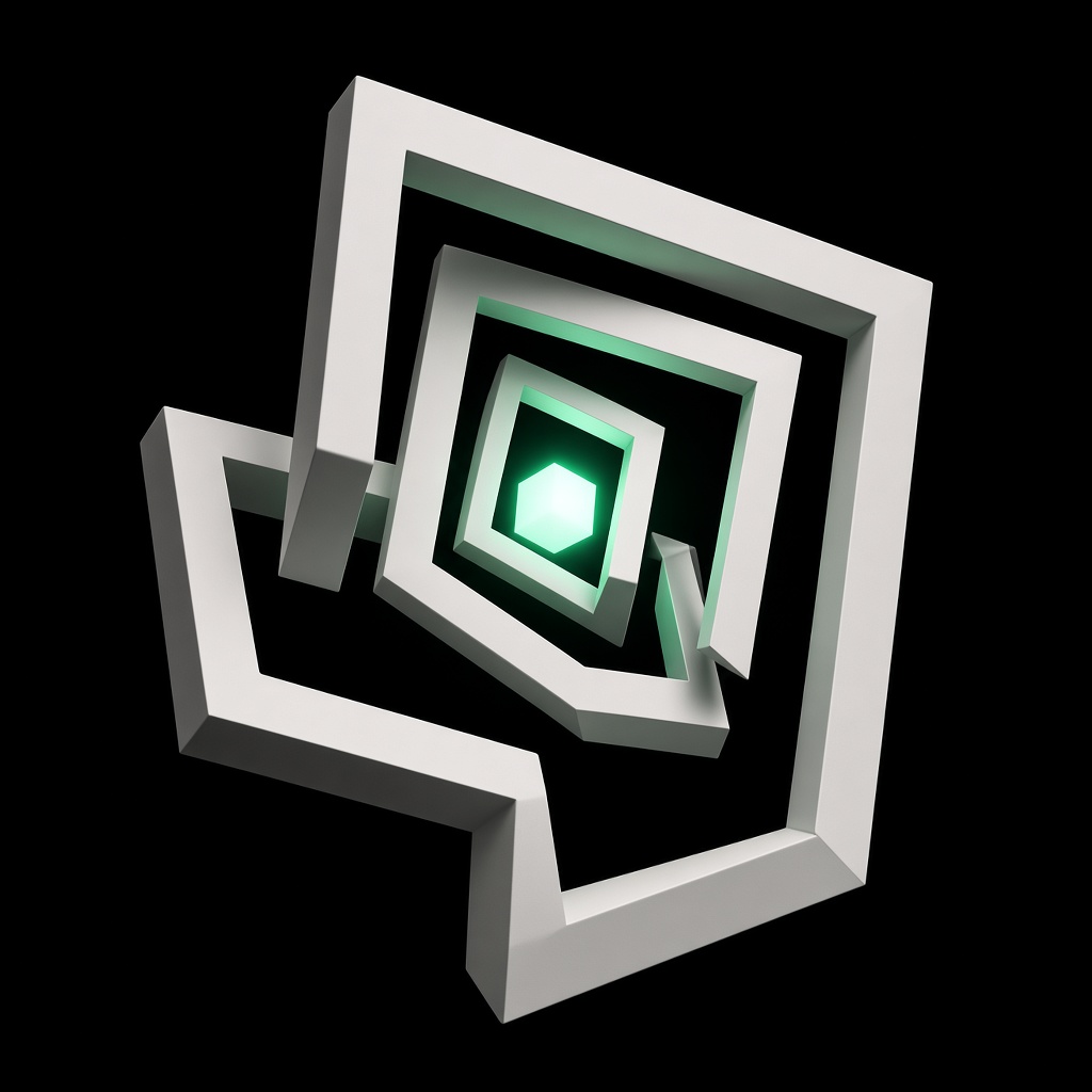Nested white frames around a mint core